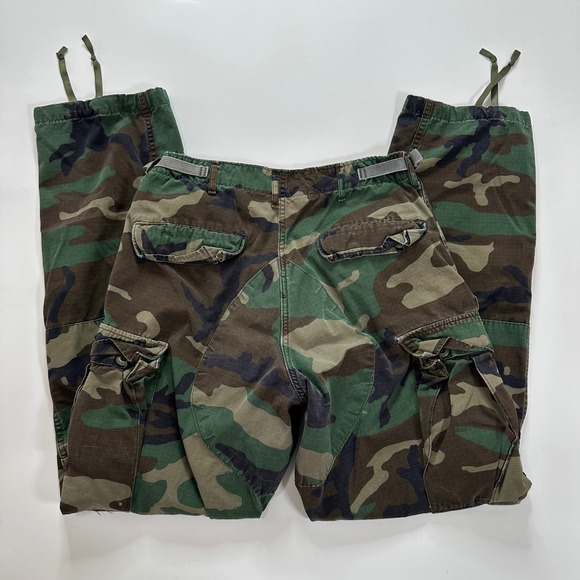 US Army Woodland Camo Combat Cargo Pants Small 29x31 Long Hot Weather 100 Cotton - Picture 5 of 8